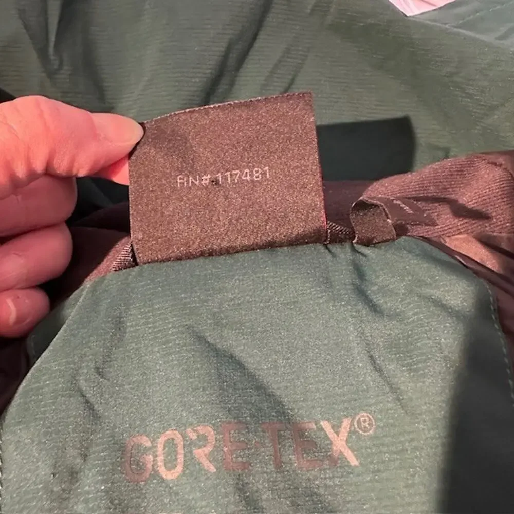 Mammut Rain Jacket Mens Size Medium Green Gray Gore-Tex Crater HS Hooded Zip Up - Picture 6 of 13